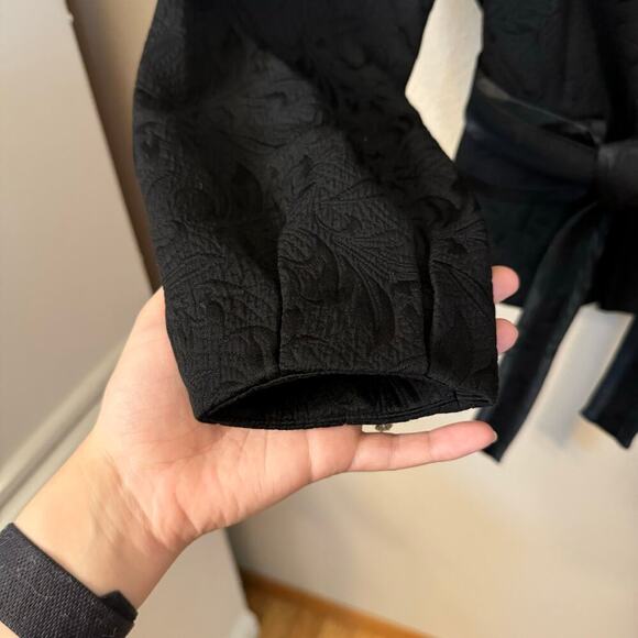 Semantiks Textured Jacquard Blazer Belted Jacket Women's sz S Elegant Old Money - Picture 10 of 14